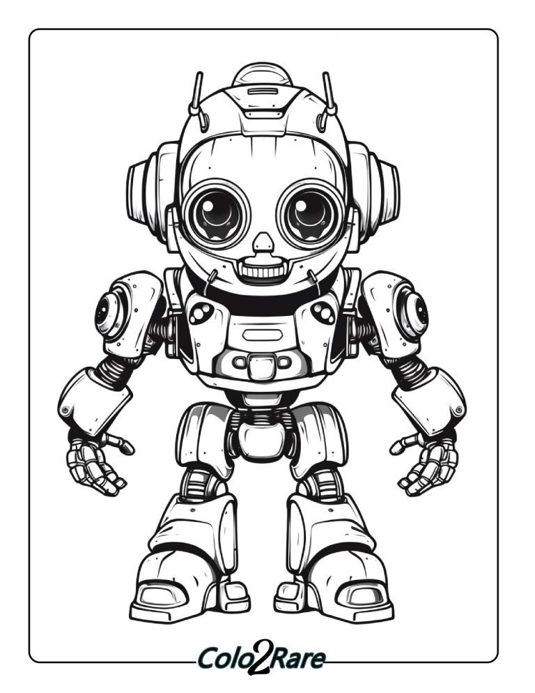 Disegni di Robot da Colorare. 26 Robot Gratuite in Formato PDF