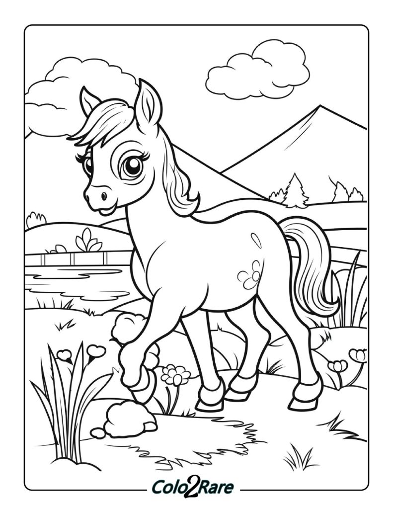 Disegni di Pony da Colorare. 24 Pagine Pony da Colorare - Stampa