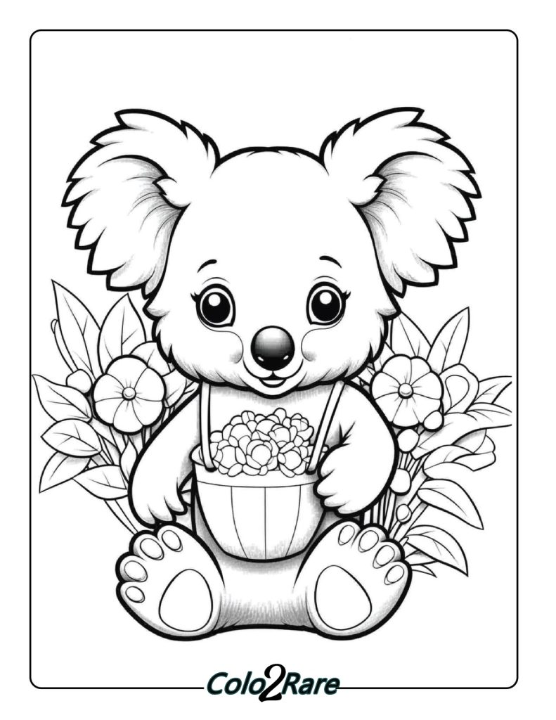 Disegni di Koala da Colorare. 14  Uniche in Alta Qualità - Stampa