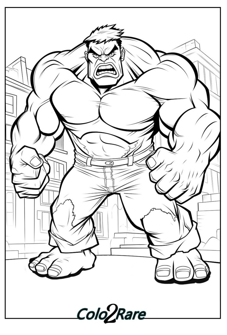 Disegni di Hulk da Colorare. Marvel da Collezione – 14 Immagini