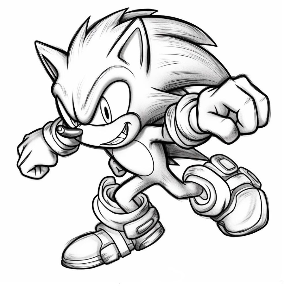 Disegni di Sonic da Stampare su A4 e Colorare