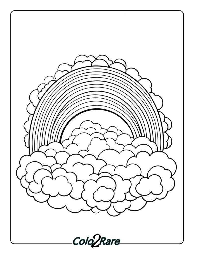 Disegni creativi arcobaleno da colorare per bambini