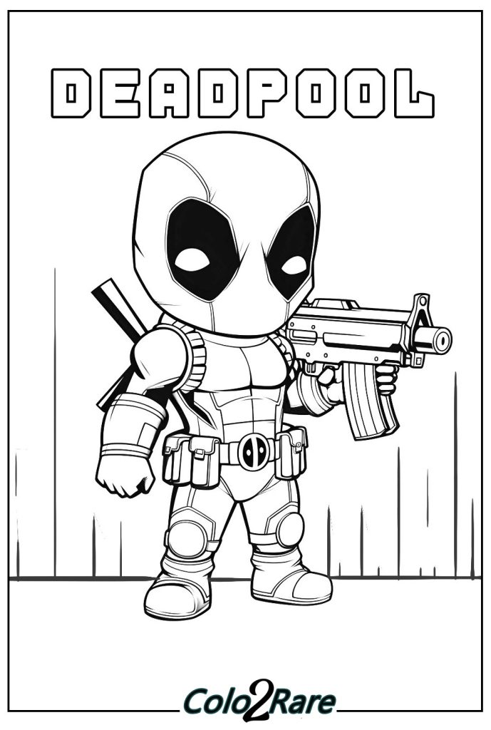 Disegni da colorare di Deadpool da stampare per i fan