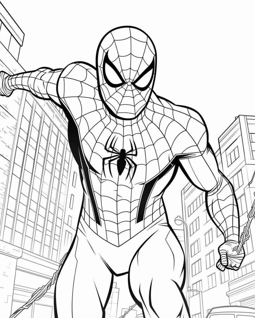 Disegni di Spiderman da Colorare - Immagine per la stampa