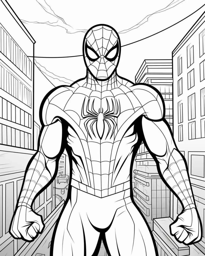 Disegni di Spider-Man da colorare per Adulti