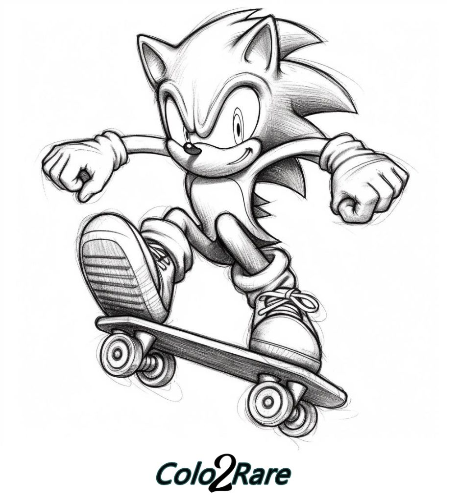 Disegni di Sonic da Colorare per Adulti