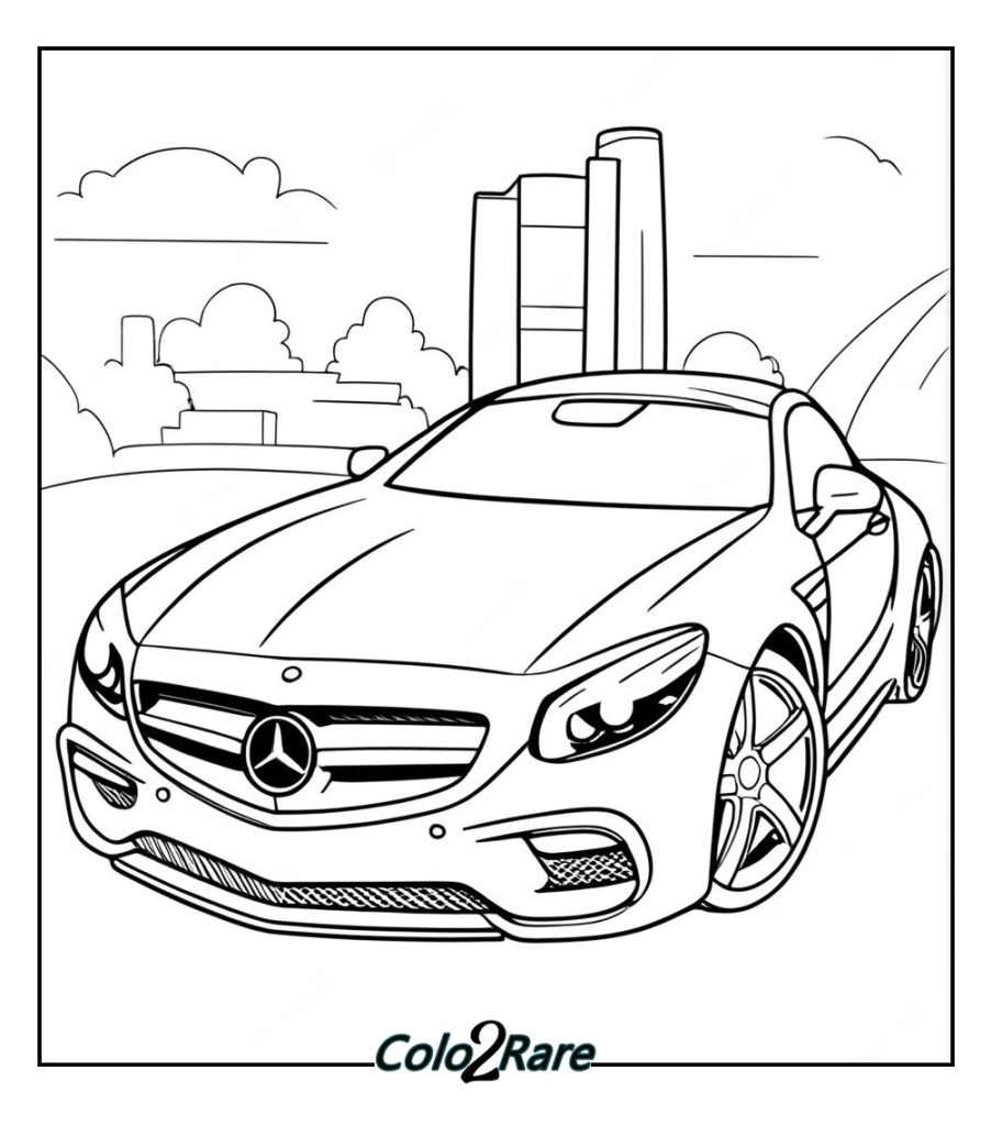 Disegni di Mercedes da Colorare. 14 Uniche Mercedes-Benz Gratuiti