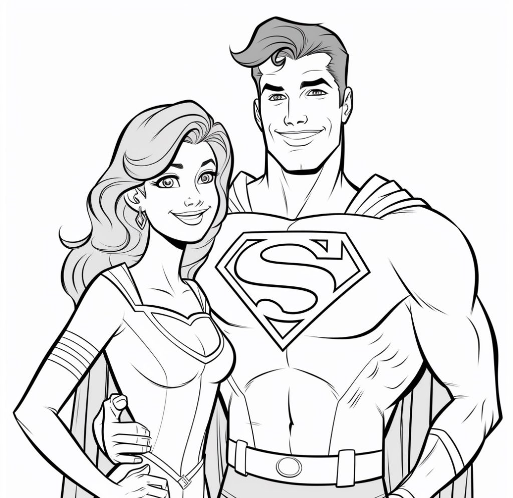 Disegni di Superman e Lois Lane