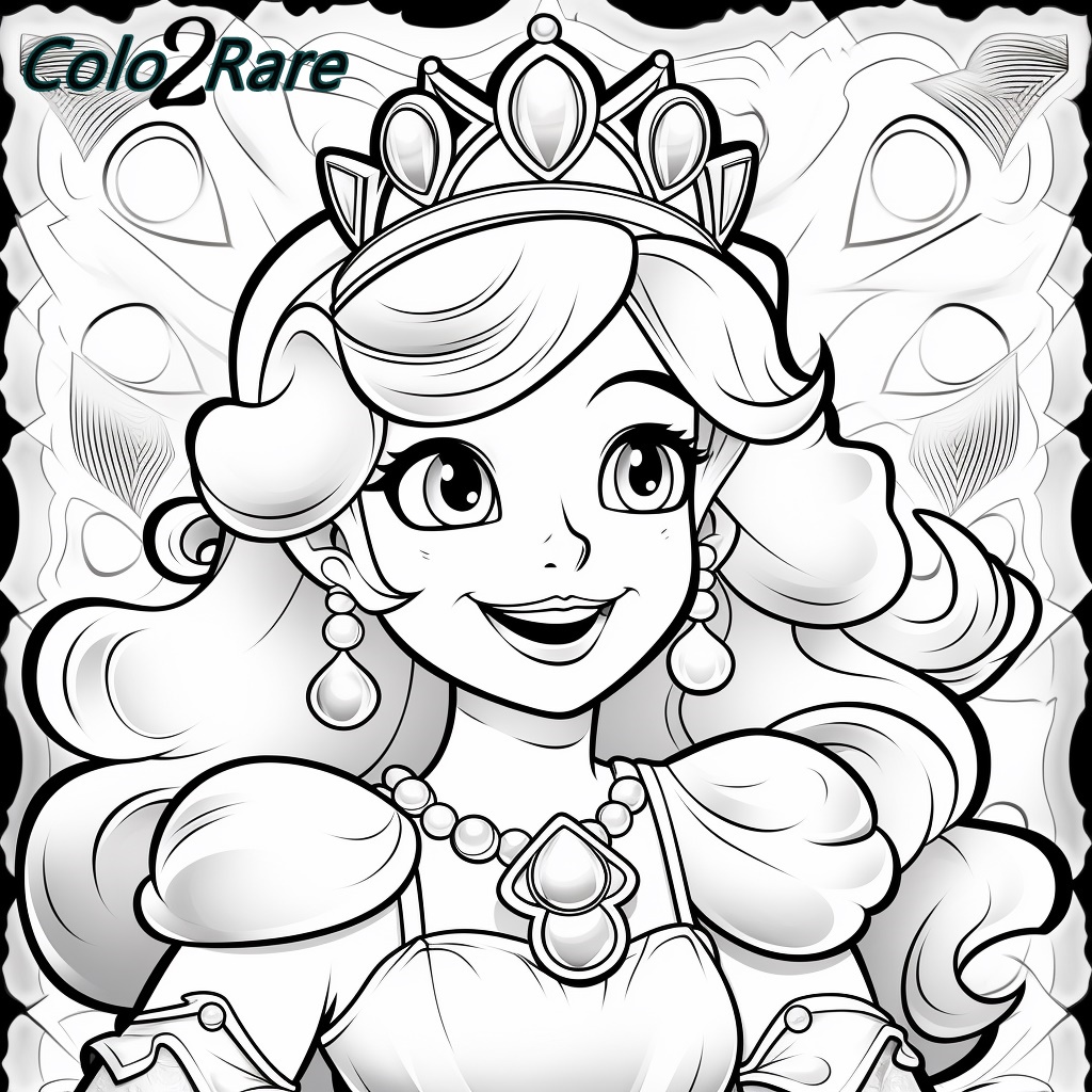 Disegno da colorare Principessa Peach.